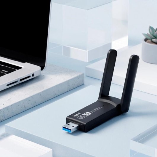 Scheda di Rete IGGUAL Adattatore USB Wifi 1300 Mbps USB 3.2 Dual Band 2.4G/5G