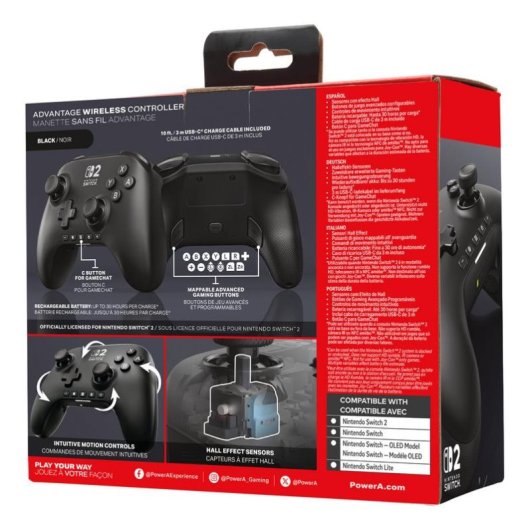 Mando inalámbrico PowerA Advantage para Nintendo Switch 2 Negro