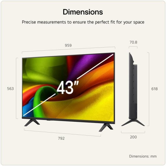 TV LG LED 43NU850B6LA 43" 4K UltraHD 60Hz Smart TV WebOS HDR10 Pro IA Sound Pro
