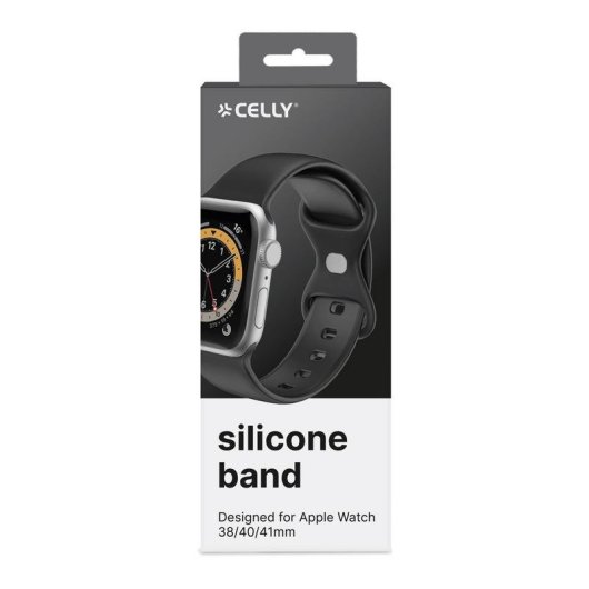 Correa silicona Apple Watch 38/40/41mm Celly Negro