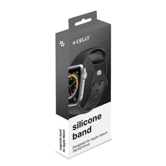 Correa silicona Apple Watch 38/40/41mm Celly Negro