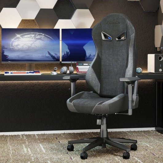 Chaise Gaming Rolipo KARNOX Gris Foncé Reclinable 155° Support Lombaire