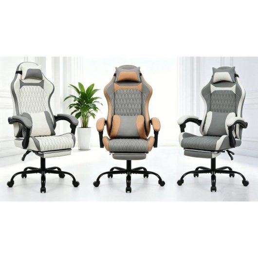 Cadeira Gaming Rolipo W3490-6072-GB Couro proteina respiravel