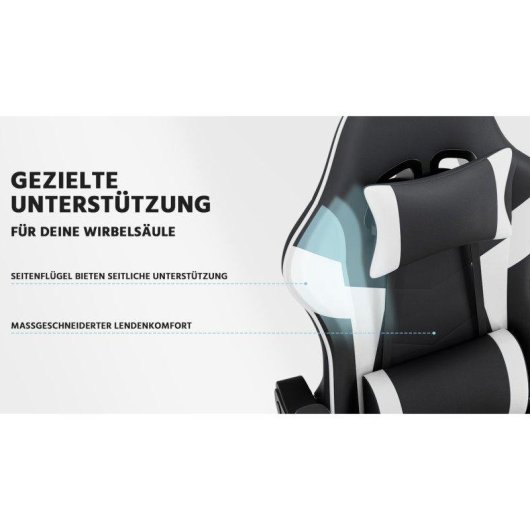 Cadeira Gaming Rolipo W3298P445235 Ergonomica Suporte Lombar PU Respiravel