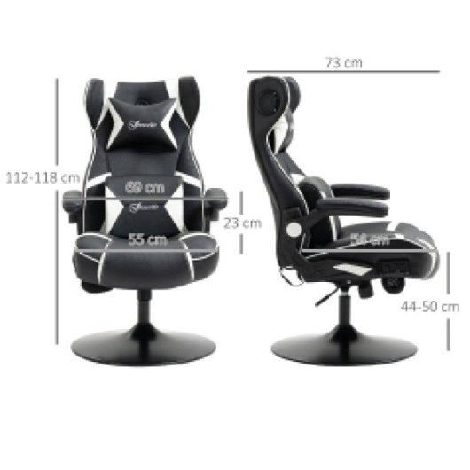 Sedia Gaming Ergonomica Rolipo 921-576WT Altoparlanti Bluetooth