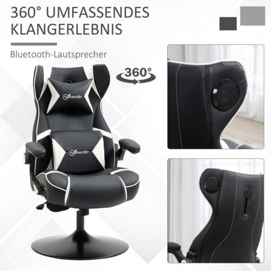 Sedia Gaming Ergonomica Rolipo 921-576WT Altoparlanti Bluetooth