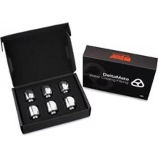 Refrigeración líquida Thermal Grizzly DeltaMate Drehanschluss 90° Glanz Nickel 6 unidades
