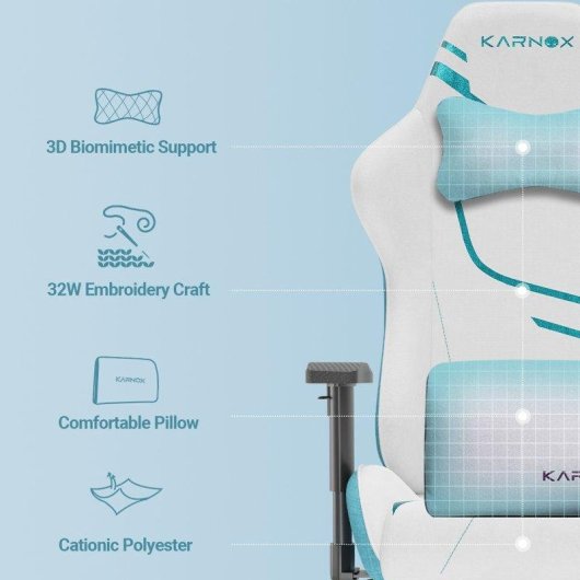 Chaise Gaming Rolipo Kornox Tissu Respirant Hauteur Reglable