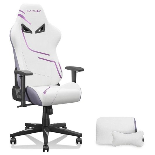 Silla Gaming Ergonómica Rolipo KORNOX Tela Ajustable Blanca/Morada