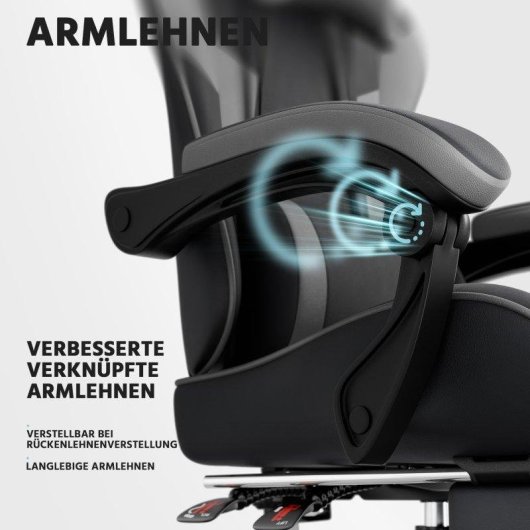 Silla Gaming Ergonómica Rolipo 200kg Cuero PU Transpirable