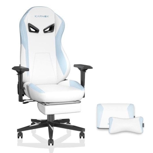 Chaise Gaming Kornox Blanche Ergonomique avec Repose-pieds