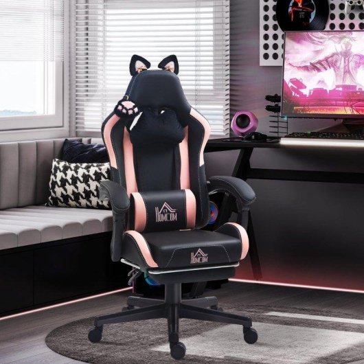 Gaming Stuhl Rolipo Rosa/Schwarz 921-794V00BK Katzenohren