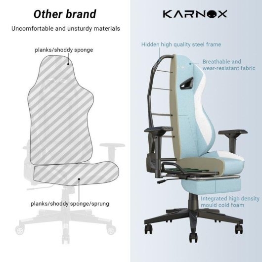 Ergo Gaming Stuhl Kornox Stoff mit Fusstütze