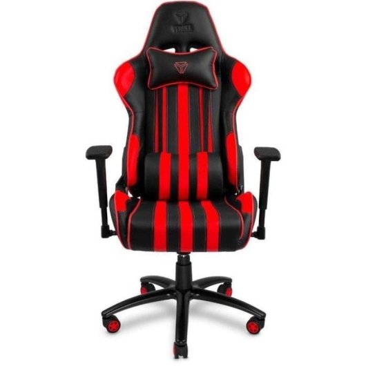 Silla Gaming Yenkee YGC 100RD Cuero PU Rojo Negro Reposabrazos 3D