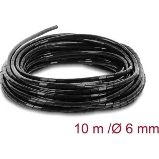 Tubo espiral de protección de cables Delock 22081 6 mm 10 metros negro