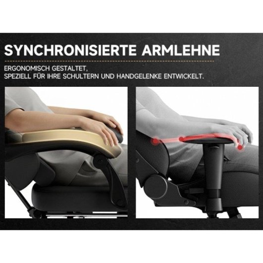 Silla Gaming Ergonómica Rolipo W3298 Masaje Reposapiés 150kg Cuero PVC