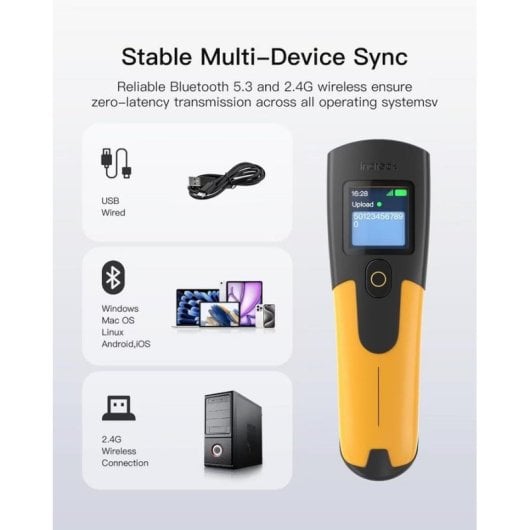 Escáner de códigos de barras Inateck Nano 230D inalámbrico 1D Bluetooth USB