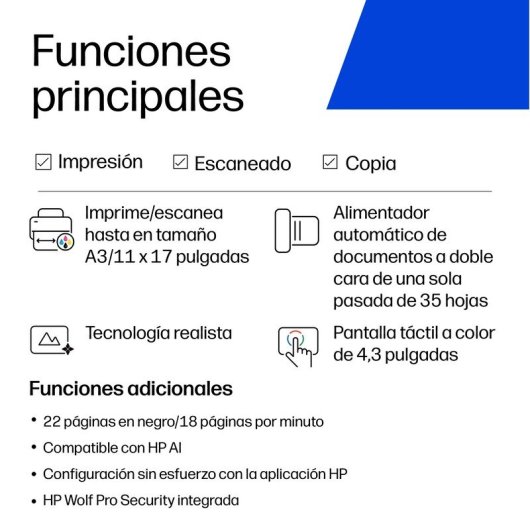 Impresora inyección de tinta WiFi HP OfficeJet Pro 9730 A3 dúplex + 3 Meses de Instant Ink Gratis