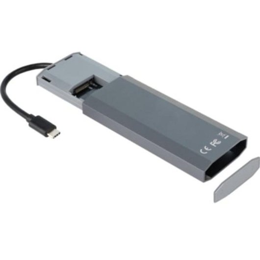Caja PC TooQ TQE-2241G M.2 Aluminium Gris avec HUB USB-C et HDMI