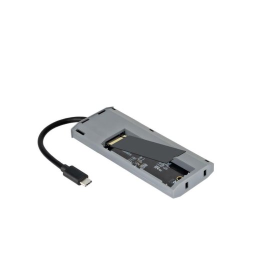Caja PC TooQ TQE-2241G M.2 Aluminium Gris avec HUB USB-C et HDMI