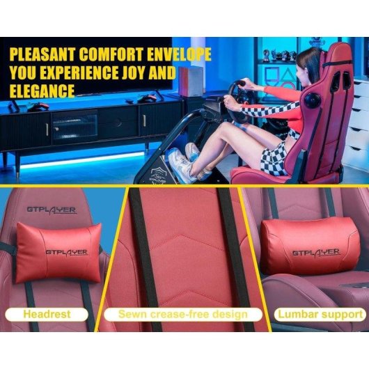 Cockpit de Simulação GTPLAYER com Colunas e Suporte Ajustável