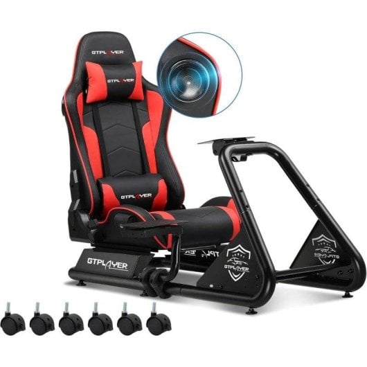 Cockpit de Simulação GTPLAYER com Altifalantes e Suporte Ajustável
