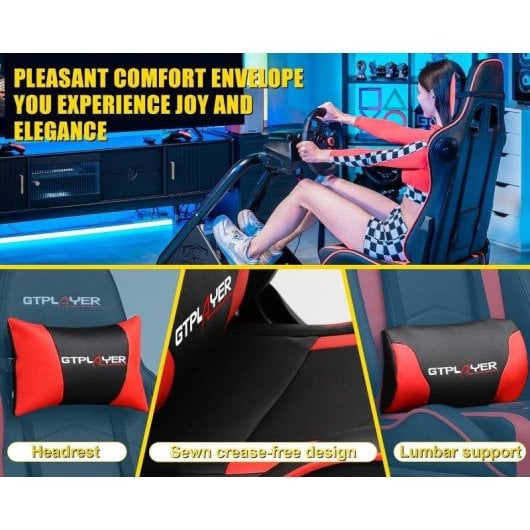 Cockpit de Simulação GTPLAYER com Altifalantes e Suporte Ajustável