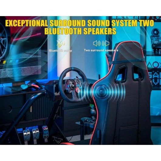 Cockpit de Simulação GTPLAYER com Altifalantes e Suporte Ajustável