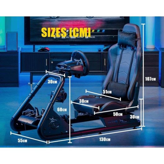 Cockpit GTPLAYER Sim Racing com Altifalantes e Suporte para Volante e Pedais