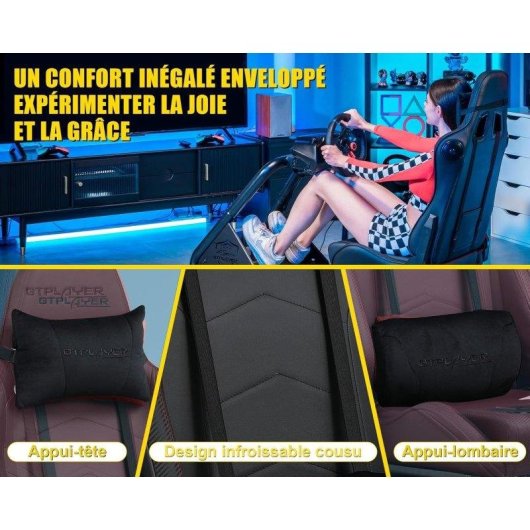Cockpit GTPLAYER Sim Racing com Altifalantes e Suporte para Volante e Pedais