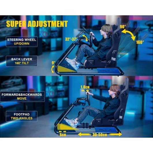 Cockpit GTPLAYER Sim Racing com Altifalantes e Suporte para Volante e Pedais