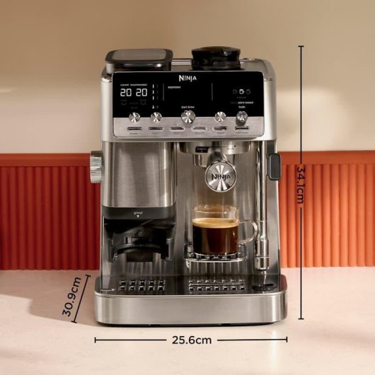 Espressomaschine Ninja Luxe Café MINI Plus 1,3 L mit integriertem Mahlwerk und Milchaufschäumer