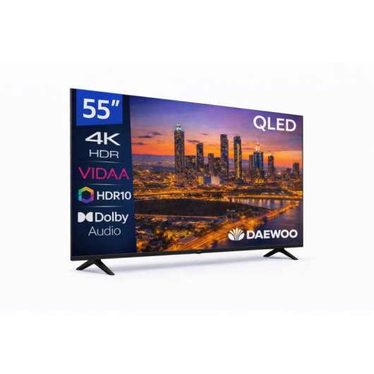 TV Daewoo QLED 55VB56QV 55" 4K UltraHD 60Hz Smart TV VIDAA HDR10 Dolby Audio