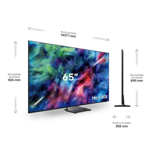 TV Samsung Micro RGB R95H 65" 4K UltraHD 165Hz Smart TV Tizen HDR10+ Dolby Atmos