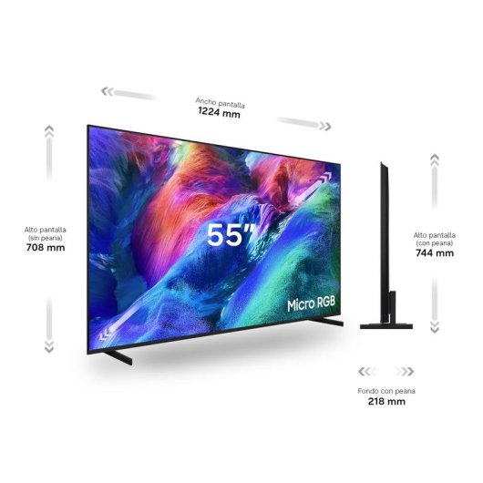 TV Samsung Micro RGB R85H 55" 4K UltraHD 144Hz Smart TV Tizen HDR10+ Dolby Atmos