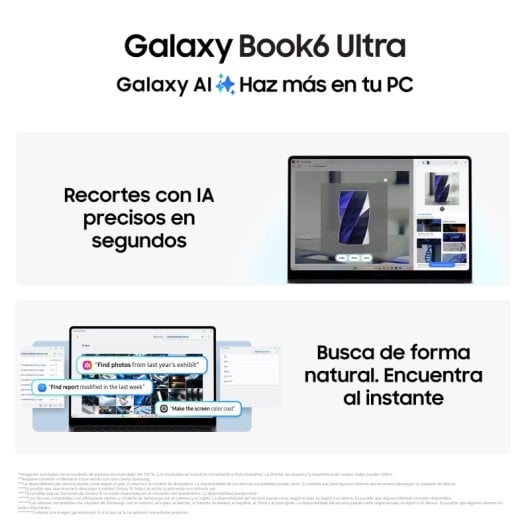 Portátil Samsung Galaxy Book6 Ultra 16" Intel Core Ultra 7 356H 32GB 1TB SSD RTX 5070 Windows 11
