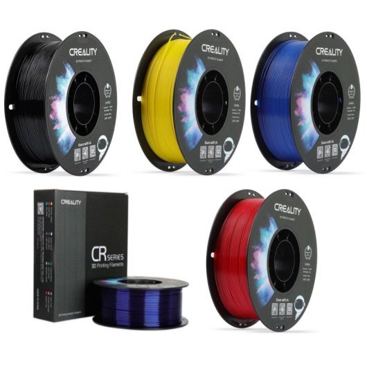 Creality PETG Color Pack (5 kg) Negro/Azul/Azul Transparente/Amarillo/Rojo