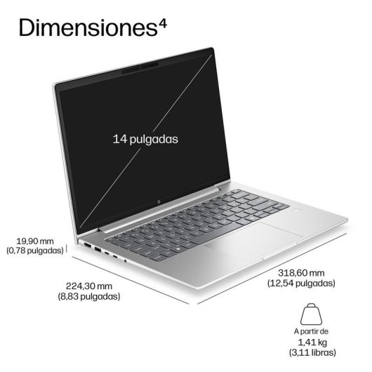 Portátil HP ProBook G2a 14" AMD Ryzen 7 250 16GB 512GB SSD Radeon 780M Windows 11 Pro