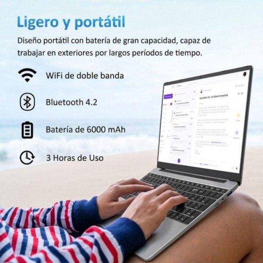 Portátil Rolipo T152A-N95 15,6" Intel N95 16GB 512GB SSD UHD Graphics Windows 11 Pro