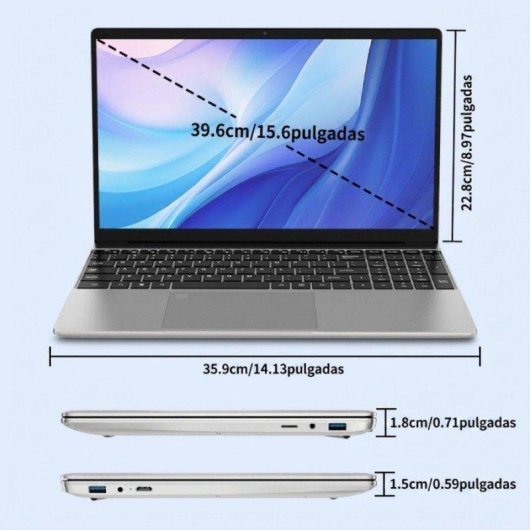 Portátil Rolipo T152A-N95 15,6" Intel N95 16GB 512GB SSD UHD Graphics Windows 11 Pro