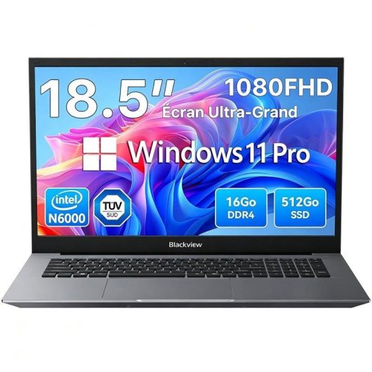 Portátil Blackview AceBook 10 18,5" Intel Pentium Silver N6000 16GB 512GB SSD Intel Graphics Windows 11 Pro