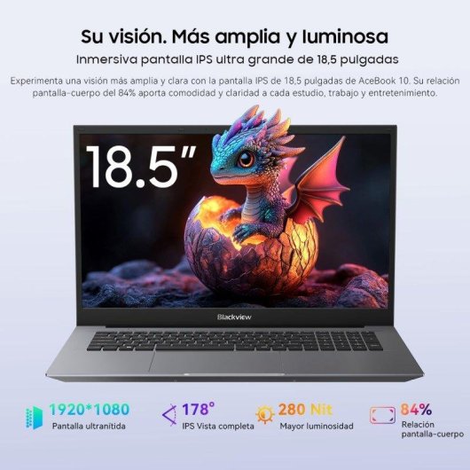Portátil Blackview AceBook 10 18,5" Intel Pentium Silver N6000 16GB 512GB SSD Intel Graphics Windows 11 Pro