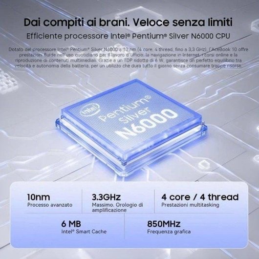 Portátil Blackview AceBook 10 18,5" Intel Pentium Silver N6000 16GB 512GB SSD Intel Graphics Windows 11 Pro