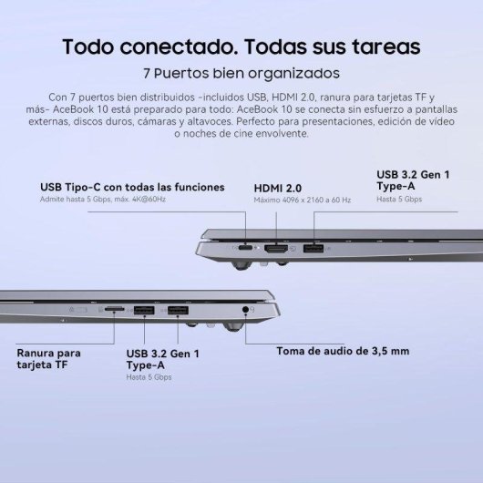 Portátil Blackview AceBook 10 18,5" Intel Pentium Silver N6000 16GB 512GB SSD Intel Graphics Windows 11 Pro