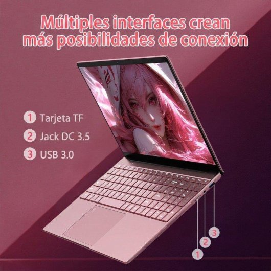Laptop Rolipo T152a 15.6" Intel N95 16GB 512GB SSD UHD Graphics Windows 11 Pro Rosa