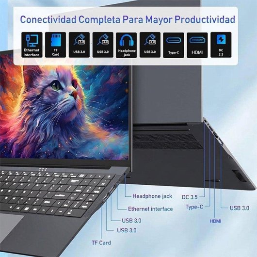 Portátil FUNYET 16" Intel Core i5-8210Y 16GB 1TB SSD Windows 11 Pro