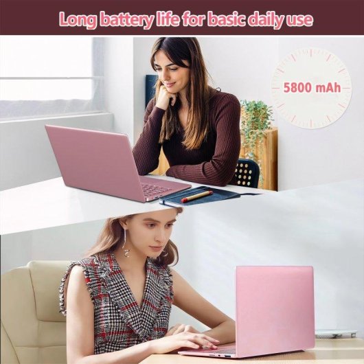 Ordinateur portable Rolipo T152a 15,6" Intel N95 16 Go Windows 11 Pro, Graphiques UHD, Clavier rétroéclairé, Rose, 512 Go SSD
