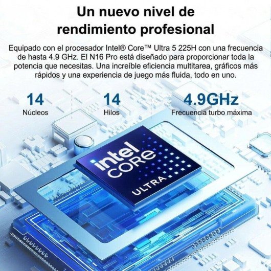 Portátil Ninkear N16 Pro Plus 16" Intel Core Ultra 5 225H 24GB Intel Arc 130T 2TB SSD Windows 11 pantalla 2,5K