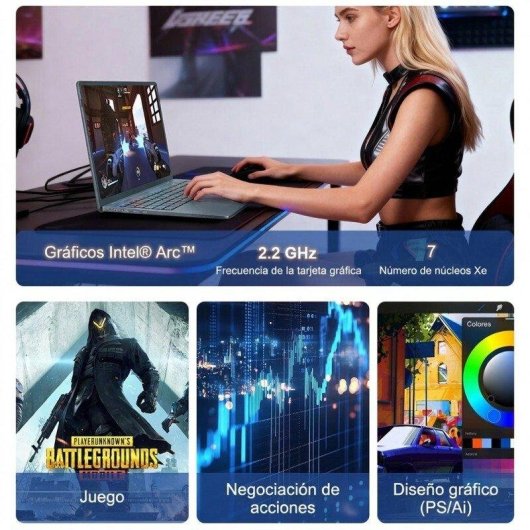Portátil Ninkear N16 Pro Plus 16" Intel Core Ultra 5 225H 24GB Intel Arc 130T 2TB SSD Windows 11 pantalla 2,5K