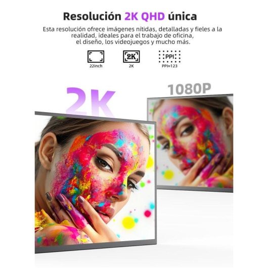 Monitor PC Uperfect 22" QHD 2K 60Hz QLED 137% sRGB 101% DCI-P3 VESA Pieghevole